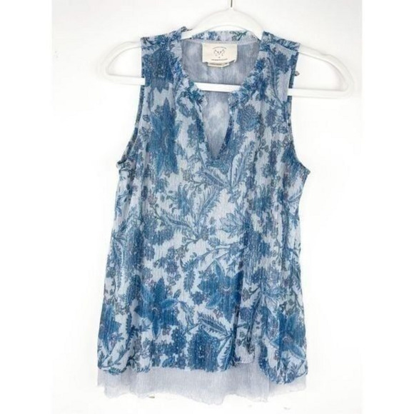 Anthropologie Vanessa Virginia Blue Grand Cayman Tank Size XS - Picture 1 of 9